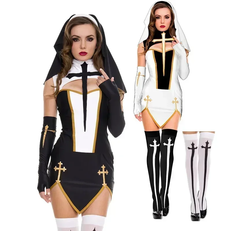 Anime Cosplay Nun - Women's Sexy Nun Cosplay Costume Carnival
