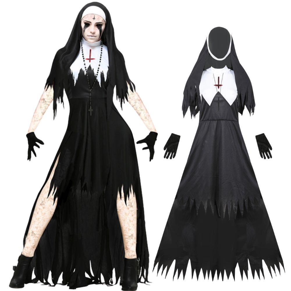 Anime Cosplay Nun - Horror Nun Zombie Set Women Halloween